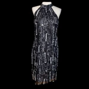 Jessica Howard Black Mock Neck Sleeveless Dress Size 12